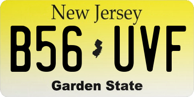 NJ license plate B56UVF