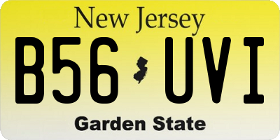 NJ license plate B56UVI