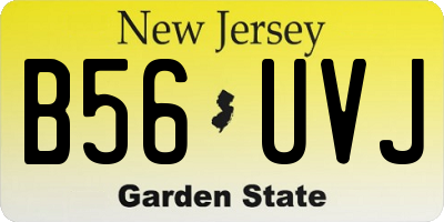 NJ license plate B56UVJ