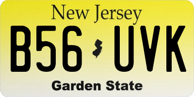 NJ license plate B56UVK