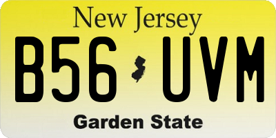 NJ license plate B56UVM