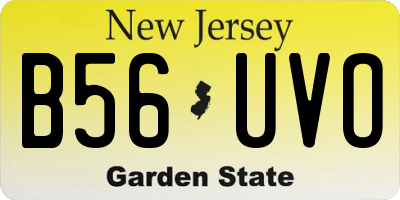 NJ license plate B56UVO