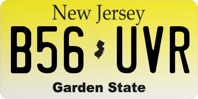 NJ license plate B56UVR