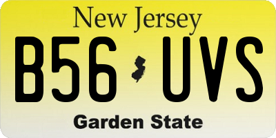 NJ license plate B56UVS