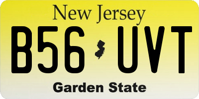 NJ license plate B56UVT