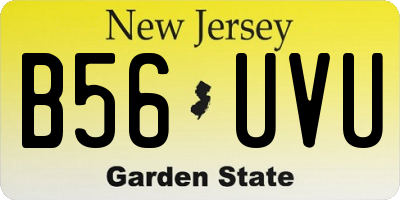 NJ license plate B56UVU