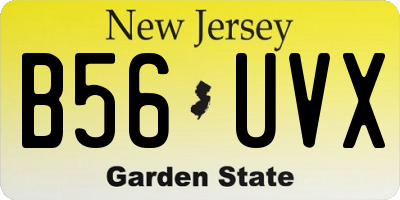 NJ license plate B56UVX