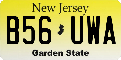 NJ license plate B56UWA