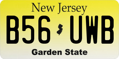 NJ license plate B56UWB