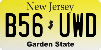 NJ license plate B56UWD