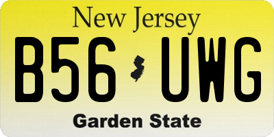 NJ license plate B56UWG
