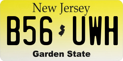 NJ license plate B56UWH
