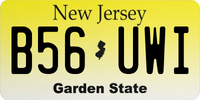 NJ license plate B56UWI