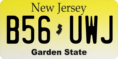 NJ license plate B56UWJ