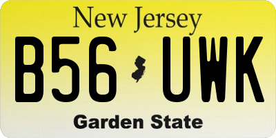 NJ license plate B56UWK