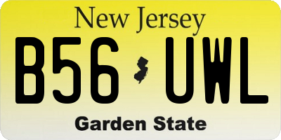 NJ license plate B56UWL