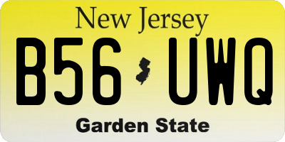 NJ license plate B56UWQ