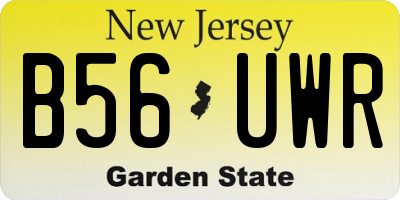 NJ license plate B56UWR