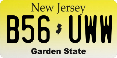 NJ license plate B56UWW