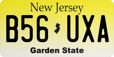 NJ license plate B56UXA