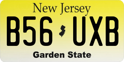 NJ license plate B56UXB