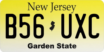NJ license plate B56UXC