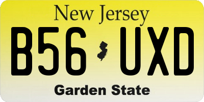 NJ license plate B56UXD