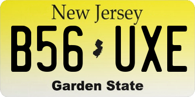 NJ license plate B56UXE