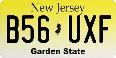 NJ license plate B56UXF