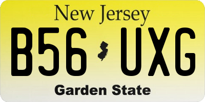 NJ license plate B56UXG