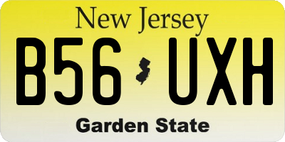 NJ license plate B56UXH
