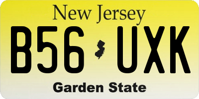 NJ license plate B56UXK