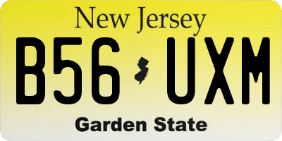 NJ license plate B56UXM