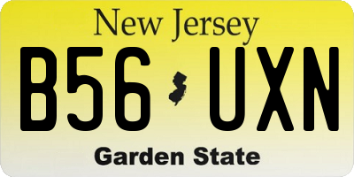 NJ license plate B56UXN