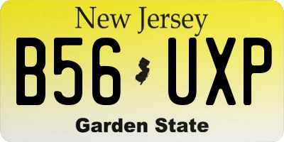 NJ license plate B56UXP