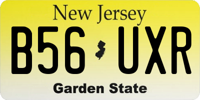 NJ license plate B56UXR