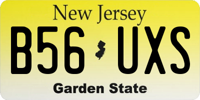 NJ license plate B56UXS