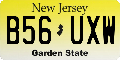 NJ license plate B56UXW