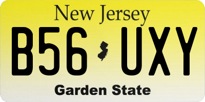NJ license plate B56UXY