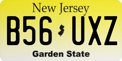 NJ license plate B56UXZ