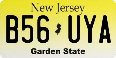 NJ license plate B56UYA