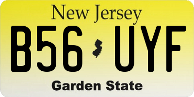 NJ license plate B56UYF