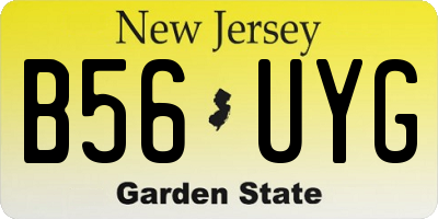 NJ license plate B56UYG
