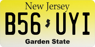NJ license plate B56UYI