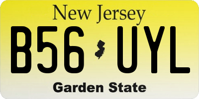 NJ license plate B56UYL