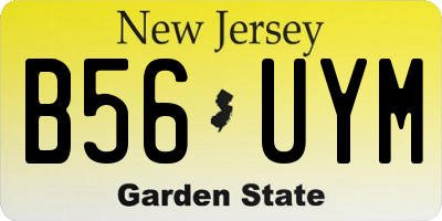 NJ license plate B56UYM