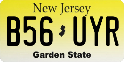 NJ license plate B56UYR