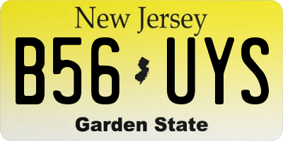 NJ license plate B56UYS