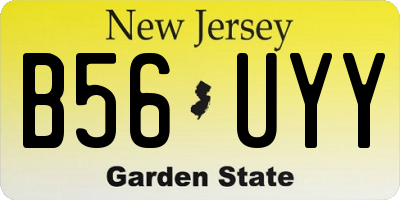 NJ license plate B56UYY