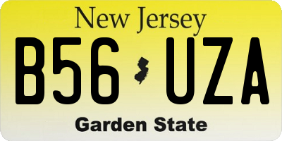 NJ license plate B56UZA